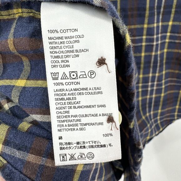 Tommy Bahama Shirt Mens XL XLX Blue Brown Plaid Flannel Button Up Long Sleeve - Picture 7 of 8